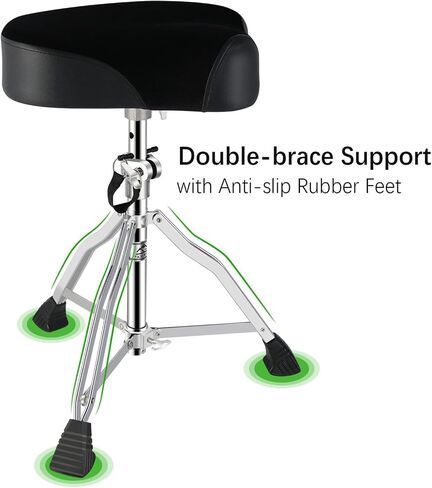 EASTROCK Drum Throne Drum Seat Height Adjustable,Rotatable Padded Drum Stools Motorcycle Style Drum Chair with Anti-Slip Feet for Drummers,Adult in Saudi Arabia