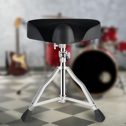 EASTROCK Drum Throne Drum Seat Height Adjustable,Rotatable Padded Drum Stools Motorcycle Style Drum Chair with Anti-Slip Feet for Drummers,Adult in Saudi Arabia