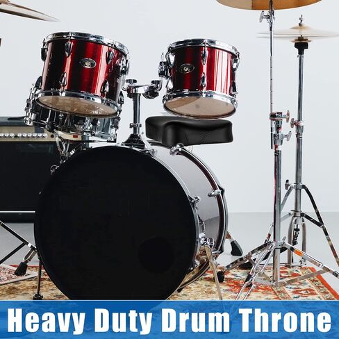 EASTROCK Drum Throne Drum Seat Height Adjustable,Rotatable Padded Drum Stools Motorcycle Style Drum Chair with Anti-Slip Feet for Drummers,Adult in Saudi Arabia
