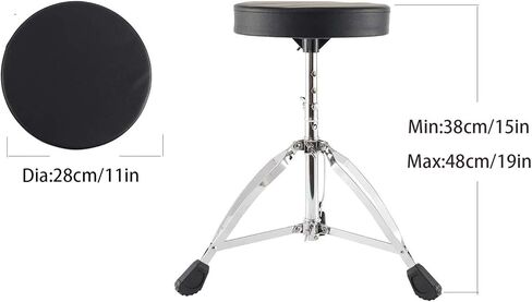 Drum Stool,Adjustable height Seat,Round Portable Chair with Anti-Slip Feet for drum beginners in Kuwait