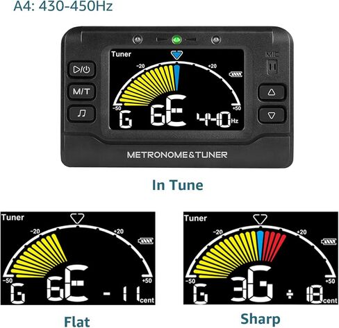 Metronome Tuner, Rechargeable 3 In 1 Digital Metronome Tuner Tone Generator for Guitar, Bass, Violin, Ukulele and Chromatic,Clarinet, Trumpet, Flute, Tuners for All Instruments in Kuwait