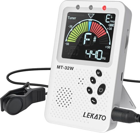 Metronome Tuner, Rechargeable 3 In 1 Digital Metronome with Vocal Count, Tone Generator Tuners for Guitar, Bass, Violin, Ukulele, Chromatic, Clarinet, Trumpet, Flute, All Instruments, Black by LEKATO in Saudi Arabia