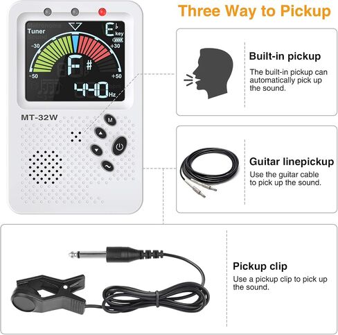 Metronome Tuner, Rechargeable 3 In 1 Digital Metronome with Vocal Count, Tone Generator Tuners for Guitar, Bass, Violin, Ukulele, Chromatic, Clarinet, Trumpet, Flute, All Instruments, Black by LEKATO in Saudi Arabia