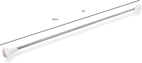 عصا التدوير والسير من Bounec مقاس 60.96 سم - قضيب عمود صغير قياسي من الفولاذ المقاوم للصدأ مع أطراف مطاطية - كامل مع شريط رقص واحد (24 بوصة) in Kuwait