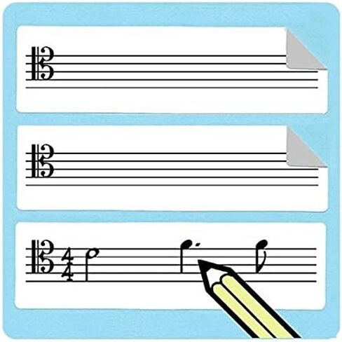 ملصقات Tenor Clef Staff (75 حزمة) رائعة لمدرسي الموسيقى! in Kuwait