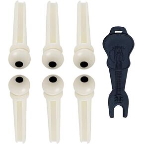 Acoustic Guitar Bridge Pins Pegs-6pcs with 1pc Bridge Pin Puller Remover，Ivory