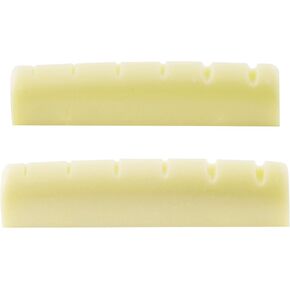 Musiclily Pro Urea Resin Plastic Slotted 43mm LP Style Guitar Nuts Flat Bottom for 6 String Les Paul or Acoustic Guitar, Black (Set of 2) in Saudi Arabia