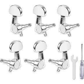 6 Pieces Guitar String Tuning Pegs, Guitar Machine Heads Knobs for Electric or Acoustic Guitar with Tools (3 Left + 3 Right) (Agate)