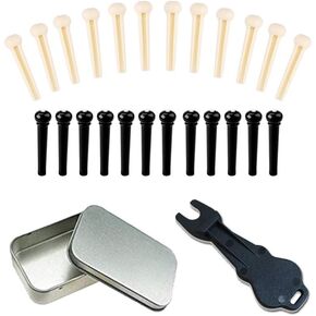 24pcs Acoustic Guitar Bridge Pins Pegs with 1pc Bridge Pin Puller Remover, Ivory & Black-Jinlop in Saudi Arabia