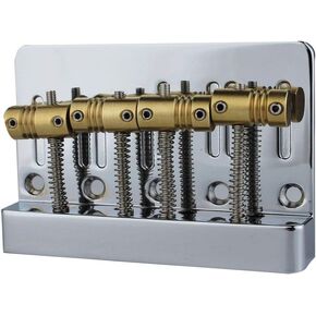 جسر جهير عالي الكتلة من Guyker ذو 4 أوتار مع سروج نحاسية عتيقة مصنوعة باستخدام الحاسب الآلي، قطعة بديلة لباس الجاز أو الأدوات الكهربائية الدقيقة (HMB403، كروم) in Kuwait