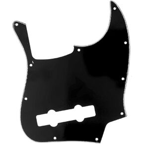 Musiclily Pro 5-String 10-Hole Contemporary J Bass Pickguard for Fender Mexican Jazz Bass, 3Ply Black