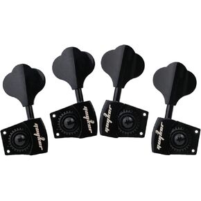 Guyker Bass Tuners (2R + 2L) - 1:26 Ratio Open Gear Tuning Key Pegs Machine Head Replacement for Electric Jazz Guitar Bass or Precision Instruments - Black in Saudi Arabia