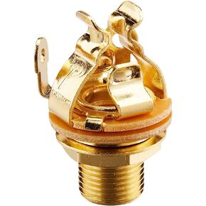 Pure Tone Multi-Contact 1/4 inch Mono Output Jack | Black Nickel | Dual Tension Grounds & Dual Positive Tips for Optimal Signal, Tone & Lowest Possible Noise