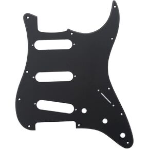 Musiclily SSS 11 Hole Strat Guitar Pickguard for Fender USA/Mexican Made Standard Stratocaster Modern Style, 1Ply Silver Mirror Acrylic in Saudi Arabia