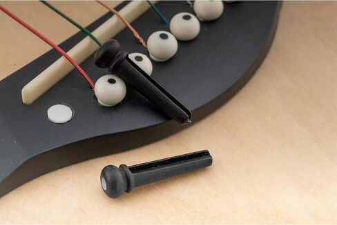 Musiclily SlottedGuitar خشب الأبنوس دبابيس الجسر لاستبدال الغيتار الصوتي تايلور مارتن، أسود مع نقاط صدفة بيضاء لؤلؤية (عبوة من 6) in Kuwait