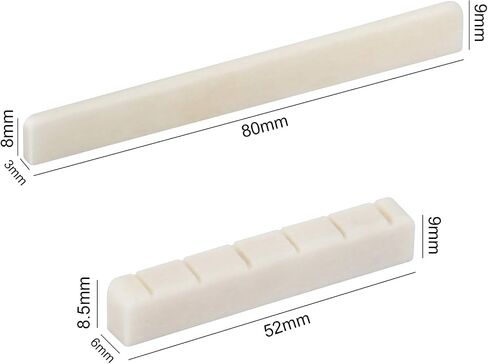 Blisstime 1 Set of Classical Guitar Buffalo Bone Saddle and Nut Premium Quality in Saudi Arabia