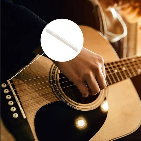Miwayer 6-12 String YMH MT Acoustic Guitar Unbleached Bone Saddle, Guitar Bridge Saddles, Cut from Whole Bones, 0x0x0mm (12 String 76mm Acoustic Saddle 2 Pack) in Saudi Arabia