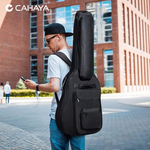 CAHAYA 40 41 42 Inch Multi-pockets Acoustic Guitar Bag 6 Pockets 0.4Inch 10mm Thick Padding Water Resistent Guitar Case Gig Bag CY0181 in Saudi Arabia