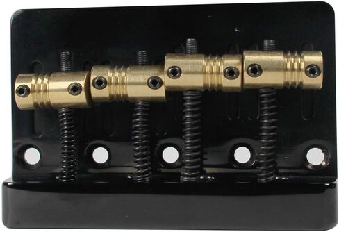 Guyker 4 String High Mass Bass Bridge with Vintage CNC Machined Brass Saddles Tailpiece Replacement for Jazz Bass or Precision Electric Instruments (HMB403, Chrome) in Saudi Arabia