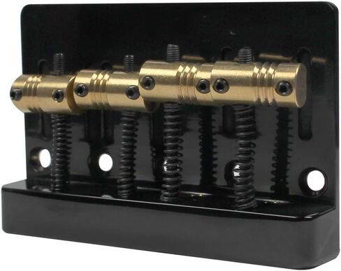 Guyker 4 String High Mass Bass Bridge with Vintage CNC Machined Brass Saddles Tailpiece Replacement for Jazz Bass or Precision Electric Instruments (HMB403, Chrome) in Saudi Arabia