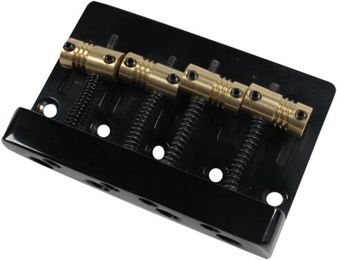 Guyker 4 String High Mass Bass Bridge with Vintage CNC Machined Brass Saddles Tailpiece Replacement for Jazz Bass or Precision Electric Instruments (HMB403, Chrome) in Saudi Arabia