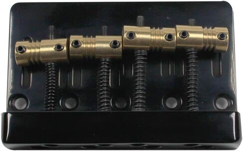 Guyker 4 String High Mass Bass Bridge with Vintage CNC Machined Brass Saddles Tailpiece Replacement for Jazz Bass or Precision Electric Instruments (HMB403, Chrome) in Saudi Arabia