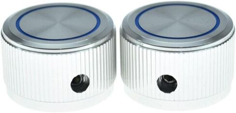 Dopro 4-Pack 25 * 15.5mm Set Screw Style Aluminium Potentiometer Knobs 1/4" Metal Universal Pot Control Knobs with Blue Circle and Indicator for Guitar/Bass/Audio Equipments Silver in Saudi Arabia