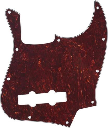 Musiclily 10 فتحات Jazz Bass Pickguard J Bass لوحة خدش لـ 4 سلسلة الولايات المتحدة الأمريكية / المكسيكي الحاجز الأمريكي القياسي لموسيقى الجاز Bass الطراز الحديث، غلاف سلحفاة 4 طبقات in Kuwait