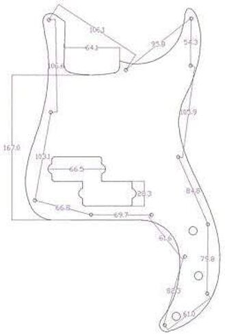 Dopro سلكي مسبقًا P Bass Pickguard لجيتار FD Precision Bass أسود 3 طبقات in Kuwait