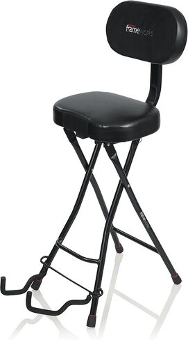 Gator Frameworks Deluxe Guitar Performance Seat with 3-Point Height-Adjustment System and Rear Guitar Hanger (GFW-GTR-SEATDLX) & Hercules FS100B Foot Rest,Black in Kuwait