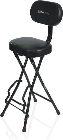 Gator Frameworks Deluxe Guitar Performance Seat with 3-Point Height-Adjustment System and Rear Guitar Hanger (GFW-GTR-SEATDLX) & Hercules FS100B Foot Rest,Black in Kuwait