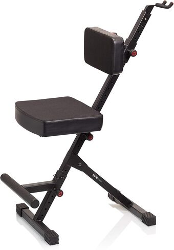 Gator Frameworks Deluxe Guitar Performance Seat with 3-Point Height-Adjustment System and Rear Guitar Hanger (GFW-GTR-SEATDLX) & Hercules FS100B Foot Rest,Black in Kuwait
