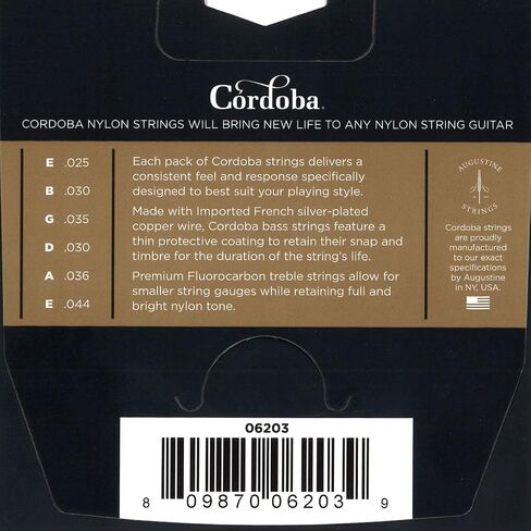Cordoba Nylon Guitar Strings, Set of 6, Hard Tension, Blue in Saudi Arabia