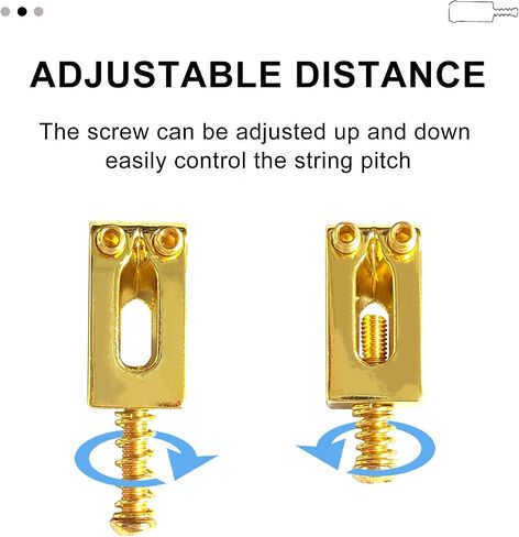سرج جسر الجيتار من SAPHUE مع براغي زنبركية ومفتاح ربط تريمولو للحاجز Strat Stratocaster Tele Telecaster ملحقات قطع غيار الجيتار الكهربائي 6 قطع سروج الجسر (كروم) in Kuwait