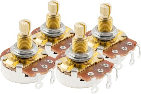 Musiclily Pro Brass Shaft Full Metric Size A250K Guitar Pots Audio Taper Potentiometers for Electric Guitar/Bass (Set of 4) in Kuwait