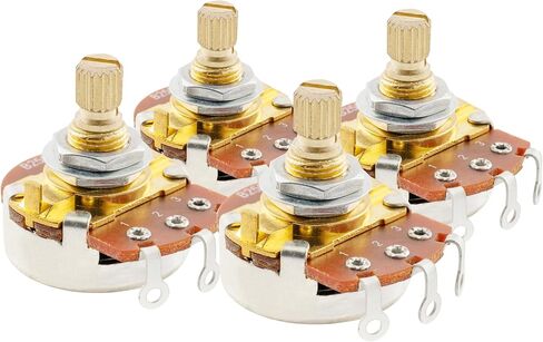 Musiclily Pro Brass Shaft Full Metric Size A250K Guitar Pots Audio Taper Potentiometers for Electric Guitar/Bass (Set of 4) in Kuwait
