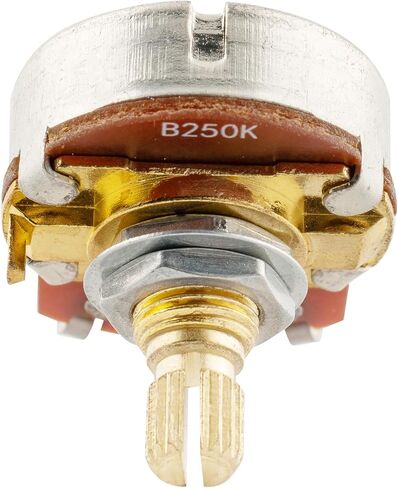 Musiclily Pro Brass Shaft Full Metric Size A250K Guitar Pots Audio Taper Potentiometers for Electric Guitar/Bass (Set of 4) in Kuwait