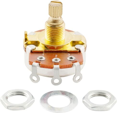 Musiclily Pro Brass Shaft Full Metric Size A250K Guitar Pots Audio Taper Potentiometers for Electric Guitar/Bass (Set of 4) in Kuwait