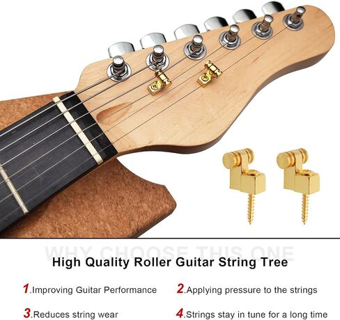 Roller Guitar String Trees Guides Retainer for Fender Strat Stratocaster Tele Telecaster Electric Guitar，Pack of 4 (Black) in Kuwait