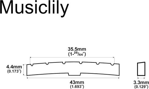 Musiclily 42 مم صامولة جيتار كهربائي مشقوقة بقاعدة مسطحة لـ 6 سلسلة درابزين Strat Tele، 42 × 3.5 × 4.5 مم (قطعتان) in Kuwait