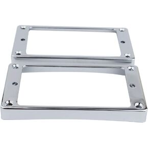 Guyker Curved Bottom Metal Humbucker Pickup Mounting Ring Set - Bridge and Neck Pickups Cover Frame Replacement Compatible with Les Paul LP Style Electric Guitar or Precision Bass(2PCS, Black)
