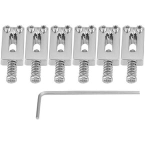6 Pcs Electric Guitar Tremolo Saddles Bridge for Electric Guitar Replacement with Wrench