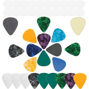 20 Pieces of Guitar Paddles with 2 Storage Boxes and 10 Transparent Anti-Slip Stickers, Featuring A Selection of Colorful and Cute Thumb Guitar Paddles in Saudi Arabia