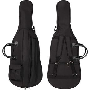 MI&VI CB-5001 Cello Soft Case Travel Gig Bag (1/4 Size) With Multiple Pockets and Adjustable Backpack Straps | 12mm Thick Padding | Waterproof | Non-Abrasive Lining - MIVI Music