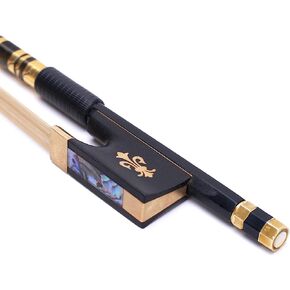 Pernambuco Violin Bow 4/4 Size Concert Level,Professional Handmade Violin Bow with Ox Horn Fleur de Lis Frog