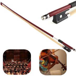 Professional 1/2 Brazilwood Ebony Frog Violin Arbor White Horsehair Violin Bow (1/2 Brazilwood)