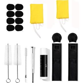 مجموعة تنظيف الكلارينيت الكل في واحد لتنظيف الكلارينيت: ممسحة كلارينيت، حافظة قصب، مسند للإبهام، شحم الفلين، فرشاة لقطعة الفم، فرشاة الغبار، وسادة الفم in Kuwait