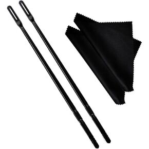2 Sets Flute Cleaning Rod and Cloth, Flute Cleaning Kit, Flute Cleaning Rod and Flute Cleaning Cloth, Cleaning Swabs Flute Cleaning Cloth, Flute Cleaning Rod, Flute Cleaning Cloth (Black)