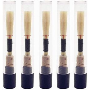 Jiayouy 5Pcs Oboe Reeds Medium Soft Oboe Reed with Plastic Storage Case/Tube Woodwind Instrument Accessories Black in Kuwait