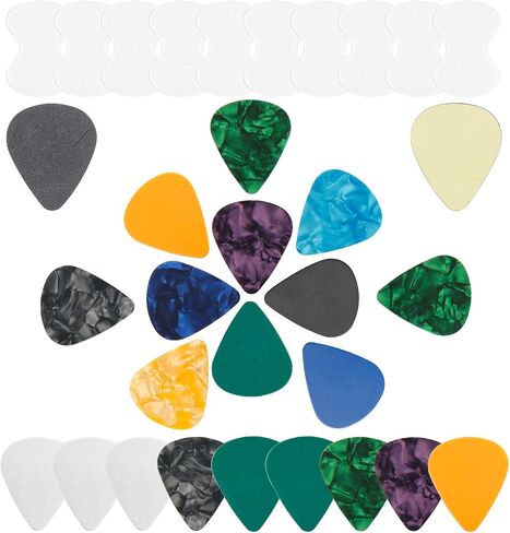 20 Pieces of Guitar Paddles with 2 Storage Boxes and 10 Transparent Anti-Slip Stickers, Featuring A Selection of Colorful and Cute Thumb Guitar Paddles in Saudi Arabia